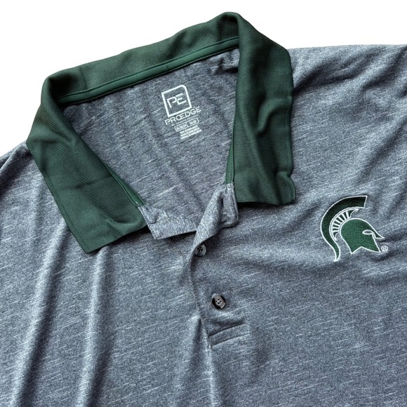 Pro Edge Other - Pro Edge Michigan State‎ Spartans Polo Shirt Mens 3XL Gray Green Golf